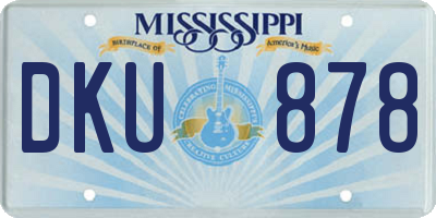 MS license plate DKU878