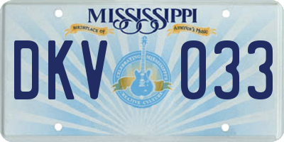 MS license plate DKV033
