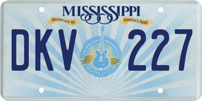 MS license plate DKV227