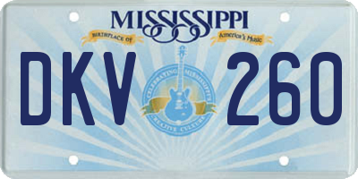 MS license plate DKV260