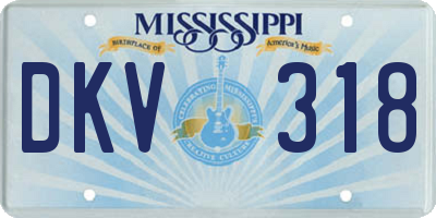 MS license plate DKV318