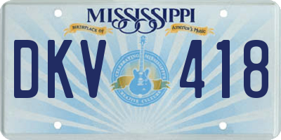 MS license plate DKV418
