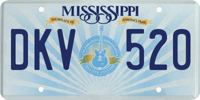 MS license plate DKV520