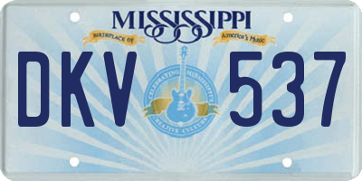 MS license plate DKV537
