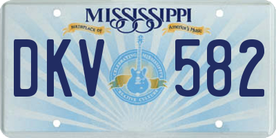 MS license plate DKV582