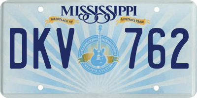 MS license plate DKV762