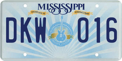 MS license plate DKW016