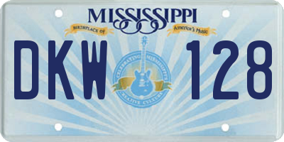 MS license plate DKW128