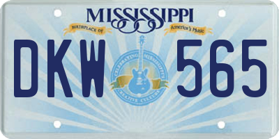 MS license plate DKW565