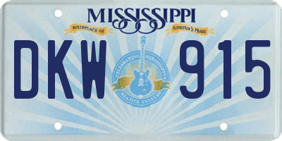 MS license plate DKW915