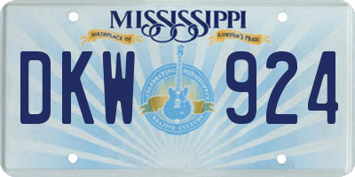 MS license plate DKW924