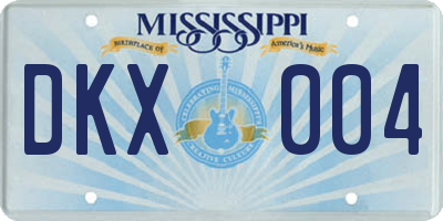 MS license plate DKX004