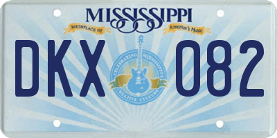 MS license plate DKX082