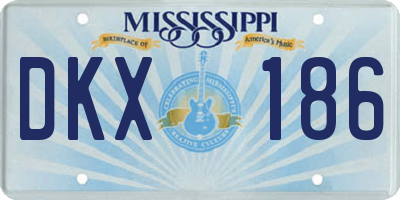 MS license plate DKX186