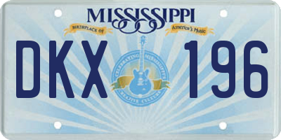 MS license plate DKX196