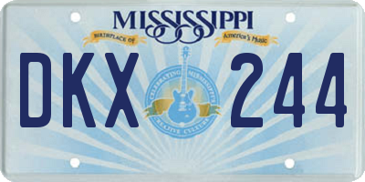 MS license plate DKX244
