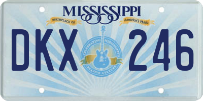MS license plate DKX246