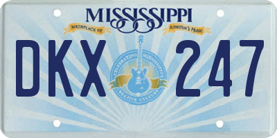 MS license plate DKX247