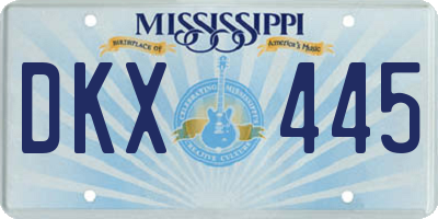 MS license plate DKX445