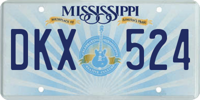 MS license plate DKX524