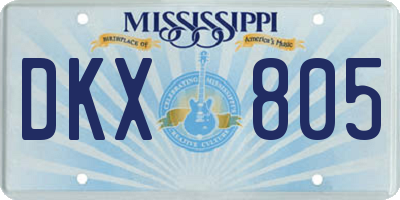 MS license plate DKX805