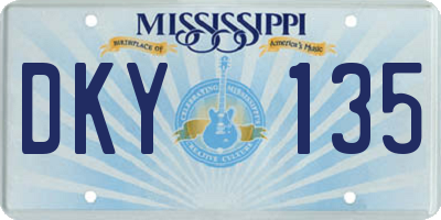 MS license plate DKY135