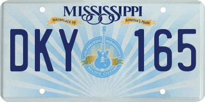 MS license plate DKY165