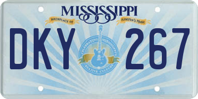 MS license plate DKY267