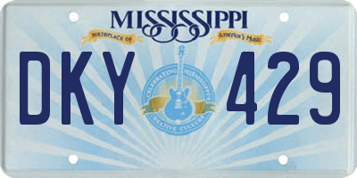MS license plate DKY429