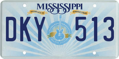MS license plate DKY513