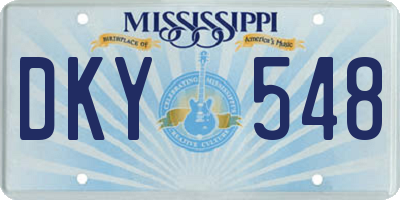 MS license plate DKY548