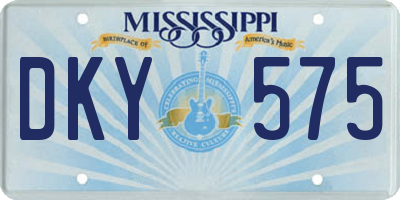 MS license plate DKY575