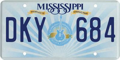 MS license plate DKY684