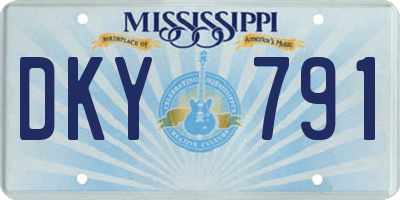 MS license plate DKY791