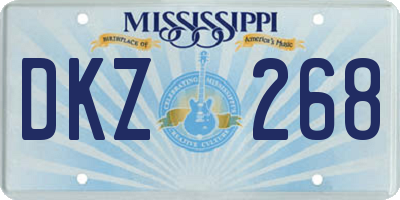 MS license plate DKZ268