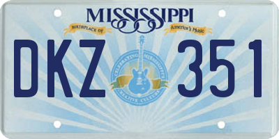 MS license plate DKZ351