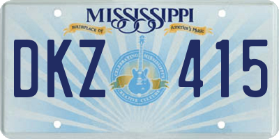 MS license plate DKZ415
