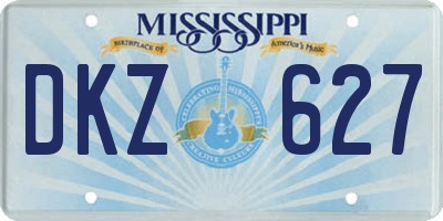 MS license plate DKZ627