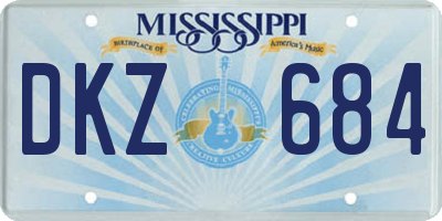 MS license plate DKZ684