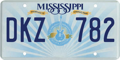 MS license plate DKZ782