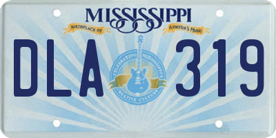 MS license plate DLA319