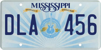 MS license plate DLA456