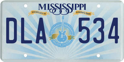 MS license plate DLA534