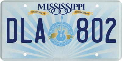 MS license plate DLA802
