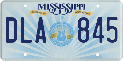 MS license plate DLA845