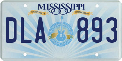 MS license plate DLA893
