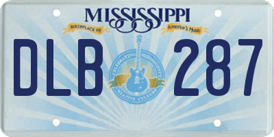 MS license plate DLB287
