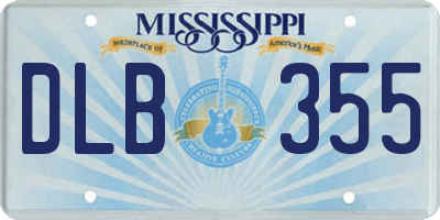 MS license plate DLB355