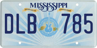 MS license plate DLB785