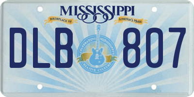 MS license plate DLB807